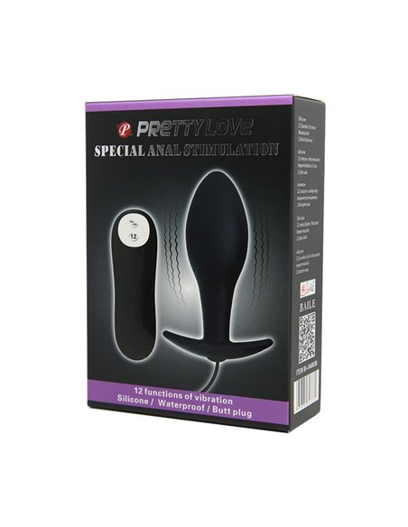 Plug Anal Negro Forma Ancla con Control Remoto
