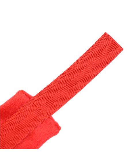 Esposas de Tela con Velcro para Muñecas con Pelo Largo Rojo