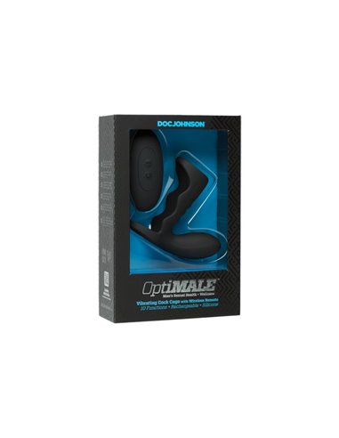 Jaula para el Pene con Vibración y Control Remoto Negro