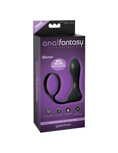 Anillo y Plug Anal con Vibración Negro 2