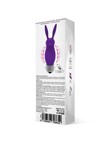 Hopye Bala Vibradora Conejito Silicona Púrpura