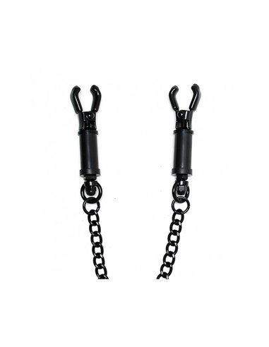 Pinzas para Pezones con Cadena Ajustable Negro