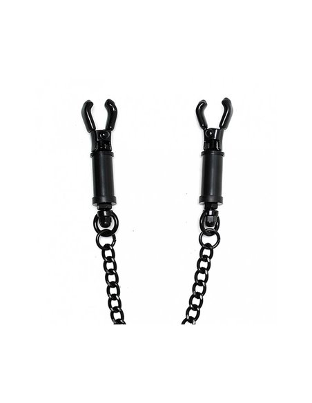 Pinzas para Pezones con Cadena Ajustable Negro