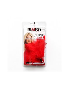 Pinzas para Pezones con Plumas Rojas Ajustables 2