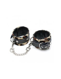 Esposas de Cuero Estampado Leopardo  Ajustable 2