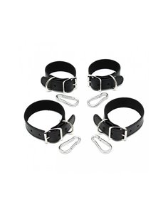 Set Esposas para Manos y Pies Cuero 2.5cm