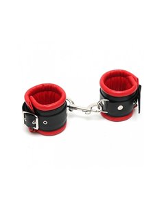 Esposas Cuero Negro y Rojo 7 cm 2