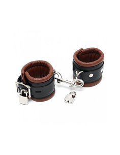 Esposas Cuero Negro y Marrón 7cm Candados 2