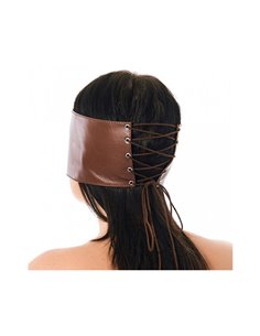 Antifaz Ancho Cuero Marrón 2
