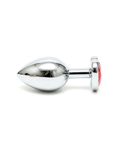 Plug Anal Acero Inox Cristal Corazón Rojo 2