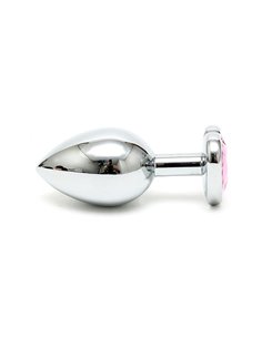 Plug Anal Acero Inox Cristal Corazón Rosa 2