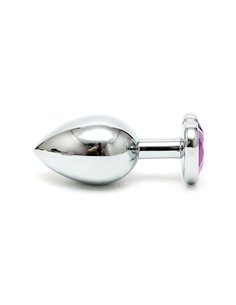Plug Anal Acero Inox Cristal Corazón Púrpura 2