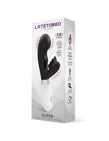 Sliper Vibrador Conejito Silicona Negro