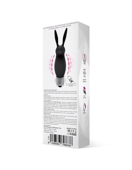 Hopye Bala Vibradora Conejito Silicona Negro
