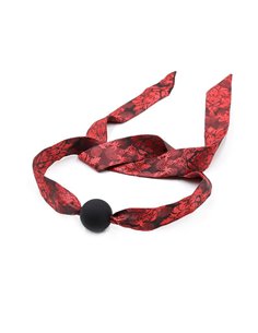 Mordaza de Bola Lisa Silicona Negro/Rojo 2