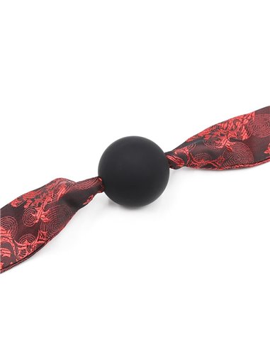 Mordaza de Bola Lisa Silicona Negro/Rojo
