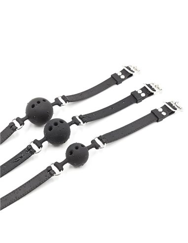 Mordaza de Bola Transpirable Silicona 5 cm Talla L Negro