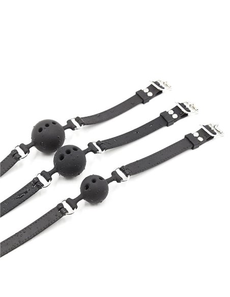 Mordaza de Bola Transpirable Silicona 5 cm Talla L Negro