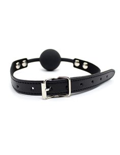 Mordaza de Bola Lisa de Silicona 4 cm Ajustable Negro 2