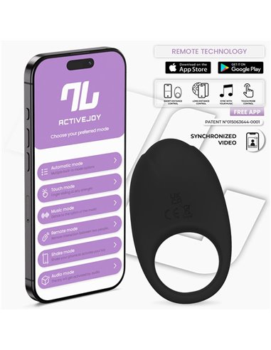 Ringo Anillo Vibrador con APP Unibody Negro