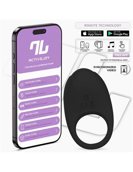Ringo Anillo Vibrador con APP Unibody Negro