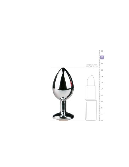 Plug con Cristal Transparente No.2 Plateado