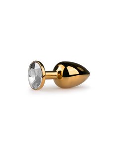 Plug con Cristal Transparente  No. 1 - Dorado