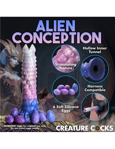 Tenta-Queen Dildo Ovipositor con 6 Huevos