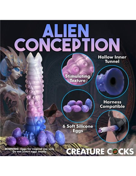 Tenta-Queen Dildo Ovipositor con 6 Huevos