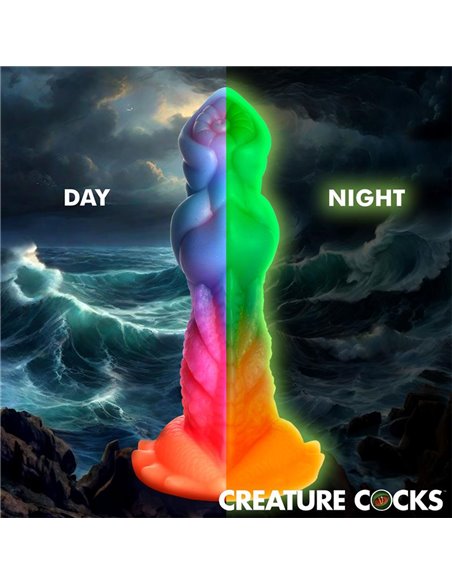 Aqua-Cock Dildo Brilla en la Oscuridad Silicona