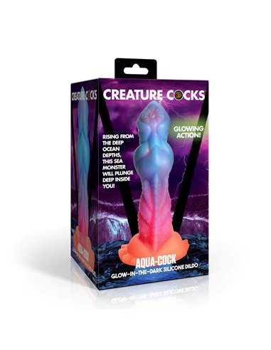 Aqua-Cock Dildo Brilla en la Oscuridad Silicona
