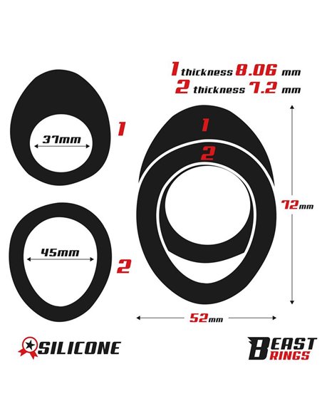 Anillo Doble para el Pene 37/45 mm