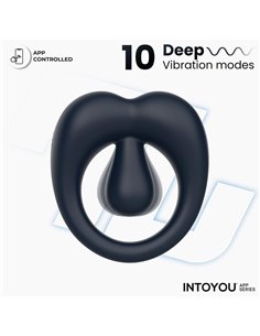 Kenny Anillo Vibrador con Estimulador de Clítoris y APP Azul Noche 2