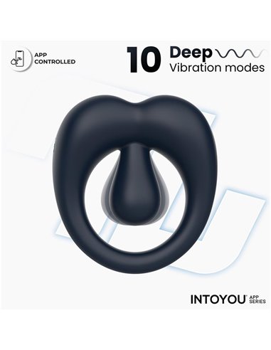 Kenny Anillo Vibrador con Estimulador de Clítoris y APP Azul Noche