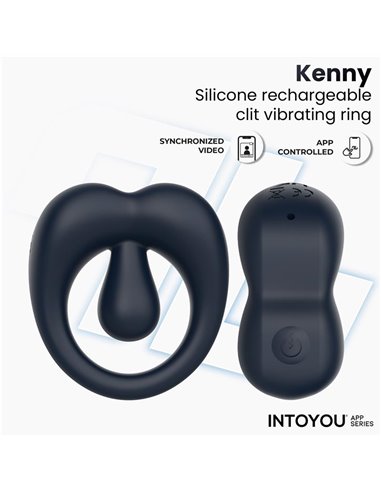 Kenny Anillo Vibrador con Estimulador de Clítoris y APP Azul Noche