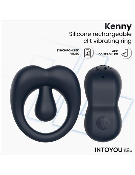 Kenny Anillo Vibrador con Estimulador de Clítoris y APP Azul Noche
