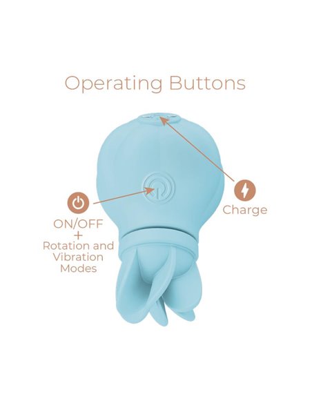 Estimulador Caress Vibración y Rotación Light blue