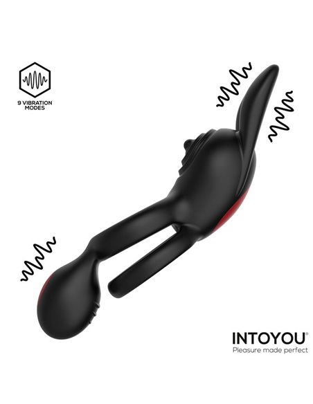 Konny Anillo Vibrador Doble con Conejito y Control Remoto