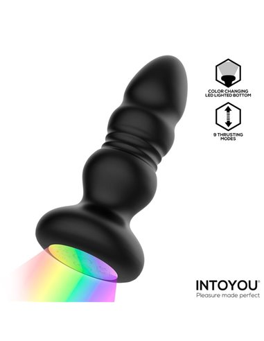 Krax Plug Anal con Vibración, Thrusting y Luz Led con Control Remoto