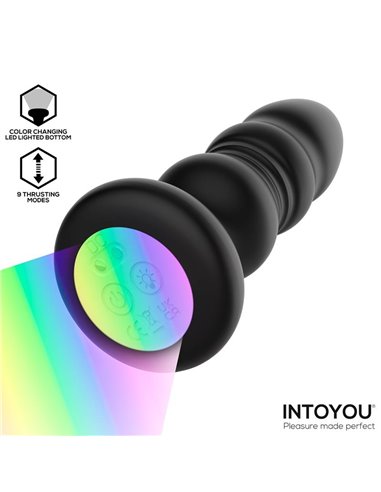 Krax Plug Anal con Vibración, Thrusting y Luz Led con Control Remoto