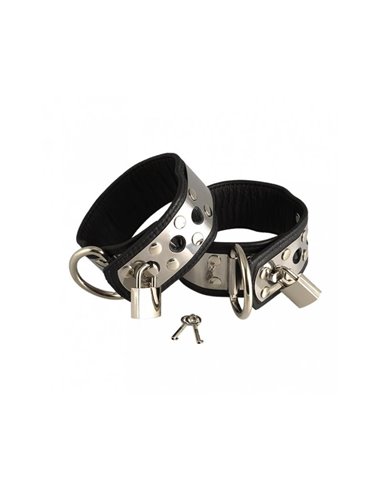 Esposas de Cuero y Metal para Pies Ajustable