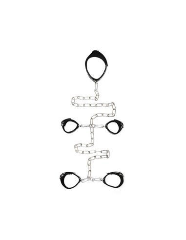 Ataduras Cuello Manos y Pies Cuero y Metal