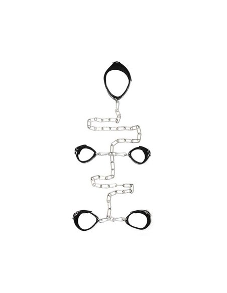 Ataduras Cuello Manos y Pies Cuero y Metal