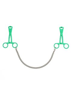 Pinzas  Pezones con Cadena  Verde
