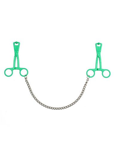 Pinzas  Pezones con Cadena  Verde