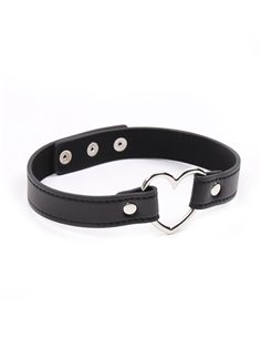 Collar con Aro en Forma de Corazón Ajustable 41,5 cm Negro 2