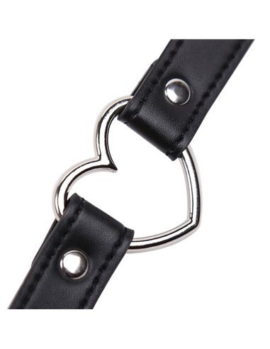 Collar con Aro en Forma de Corazón Ajustable 41,5 cm Negro
