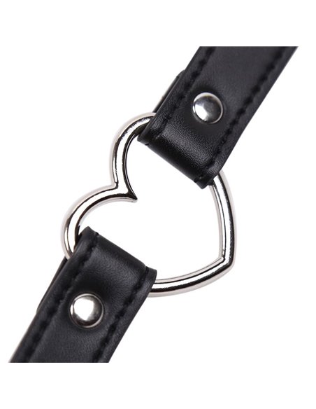 Collar con Aro en Forma de Corazón Ajustable 41,5 cm Negro
