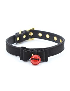 Collar con Lazo y Cascabel 44 cm Negro/Rojo