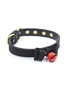 Collar con Lazo y Cascabel 44 cm Negro/Rojo 2